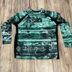 Pelagic Shirt Mens Large Green VaporTek Performance Long Sleeve Deep Sea Fishing